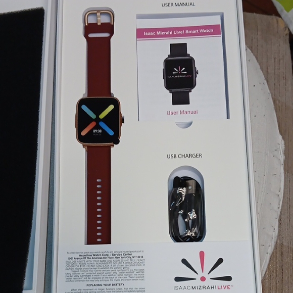 Isaac Mizrahi Smartwatch - Gold Case with Brown Strap - Picture 1 of 6